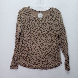 Abercrombie & Fitch Top Womens Small Soft A&F‎ Cozy Leopard Long Sleeve Casual